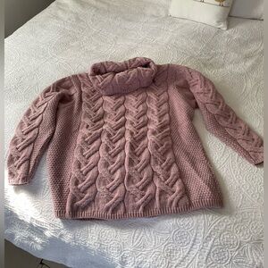 WooLovers Magnificent Mauve Cable Turtle neck Sweater